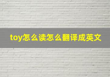 toy怎么读怎么翻译成英文