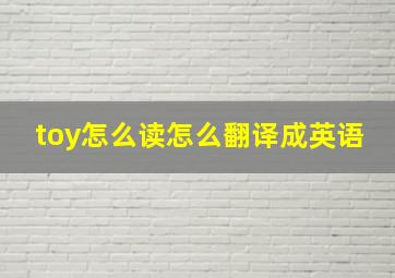 toy怎么读怎么翻译成英语