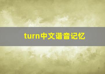 turn中文谐音记忆