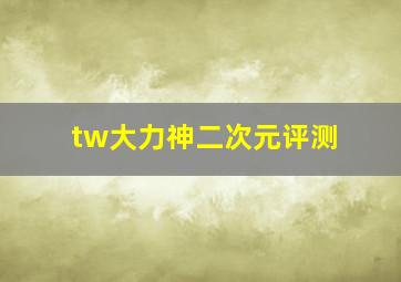 tw大力神二次元评测