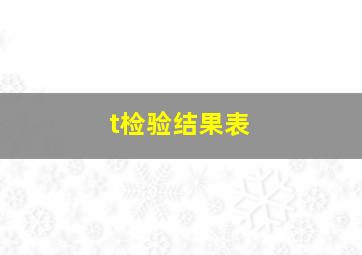 t检验结果表