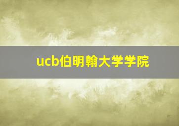 ucb伯明翰大学学院