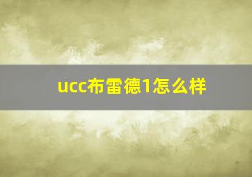 ucc布雷德1怎么样