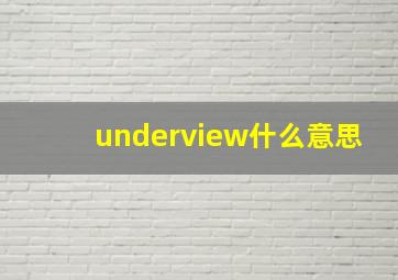 underview什么意思