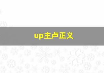 up主卢正义