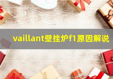 vaillant壁挂炉f1原因解说