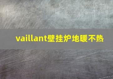 vaillant壁挂炉地暖不热