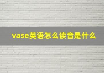 vase英语怎么读音是什么