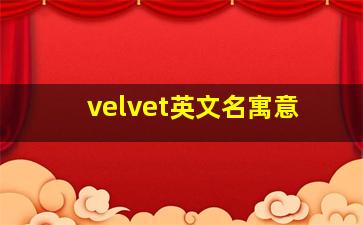 velvet英文名寓意