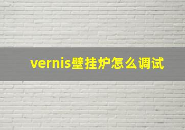 vernis壁挂炉怎么调试