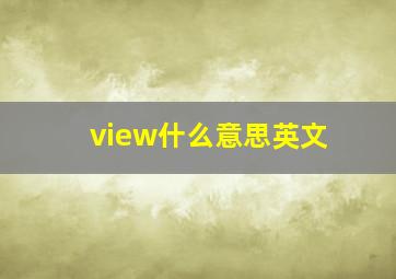 view什么意思英文