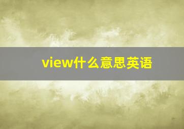 view什么意思英语