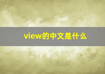 view的中文是什么