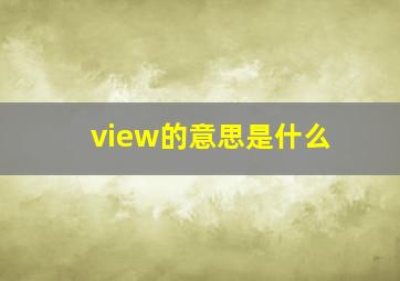 view的意思是什么