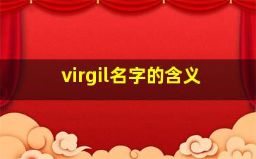 virgil名字的含义