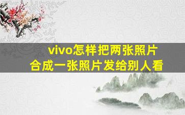 vivo怎样把两张照片合成一张照片发给别人看