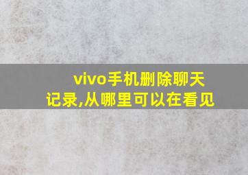 vivo手机删除聊天记录,从哪里可以在看见