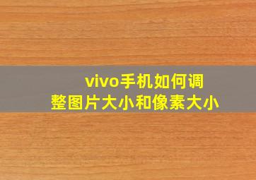 vivo手机如何调整图片大小和像素大小