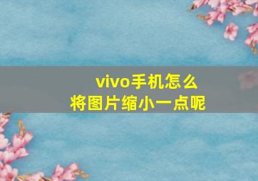 vivo手机怎么将图片缩小一点呢