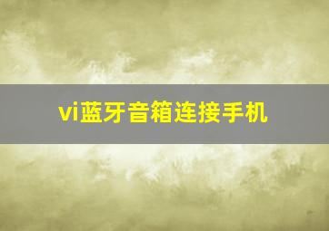 vi蓝牙音箱连接手机