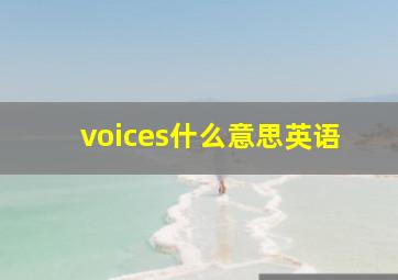 voices什么意思英语