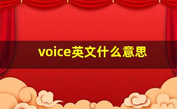 voice英文什么意思