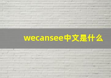 wecansee中文是什么