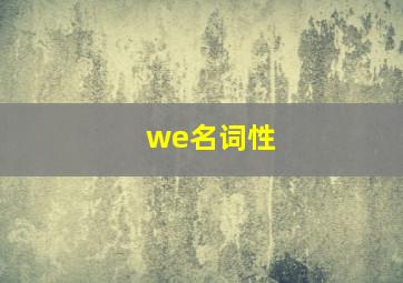 we名词性