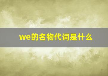 we的名物代词是什么