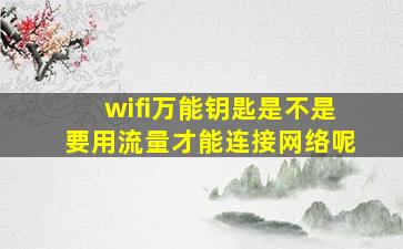 wifi万能钥匙是不是要用流量才能连接网络呢