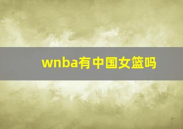 wnba有中国女篮吗