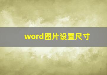 word图片设置尺寸