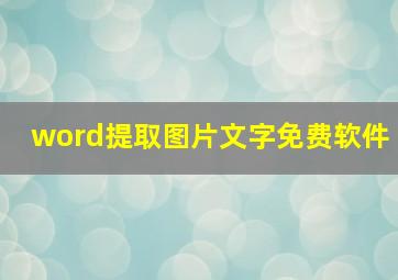 word提取图片文字免费软件