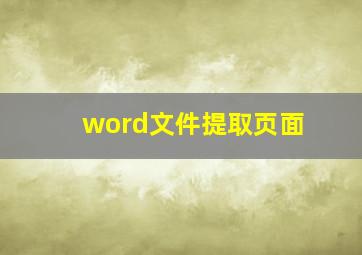 word文件提取页面