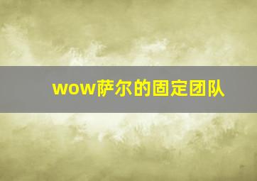 wow萨尔的固定团队