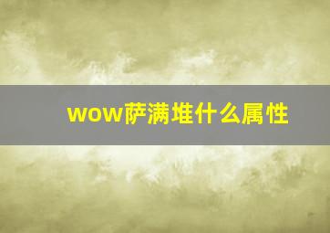 wow萨满堆什么属性