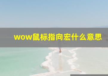 wow鼠标指向宏什么意思