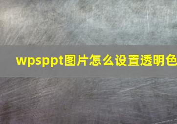 wpsppt图片怎么设置透明色