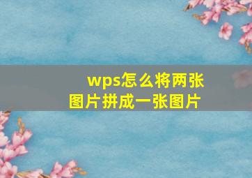 wps怎么将两张图片拼成一张图片