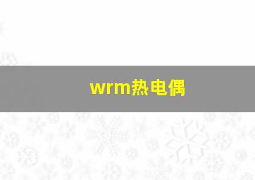 wrm热电偶