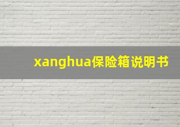 xanghua保险箱说明书