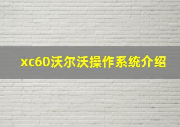 xc60沃尔沃操作系统介绍