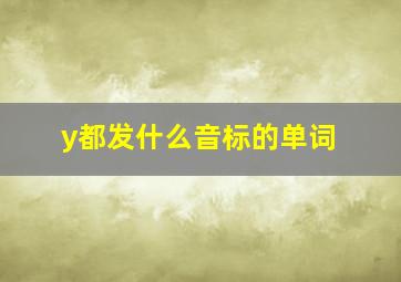 y都发什么音标的单词