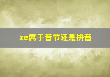 ze属于音节还是拼音