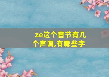 ze这个音节有几个声调,有哪些字