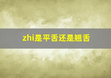 zhi是平舌还是翘舌