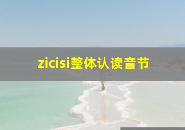 zicisi整体认读音节