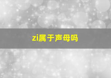 zi属于声母吗