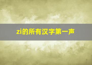 zi的所有汉字第一声