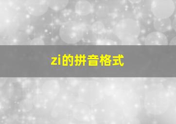 zi的拼音格式